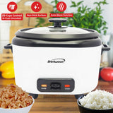 Brentwood 10-Cups Uncooked/20-Cups Cooked Electric Rice Cooker with Measuring Cup and Spatula, White
