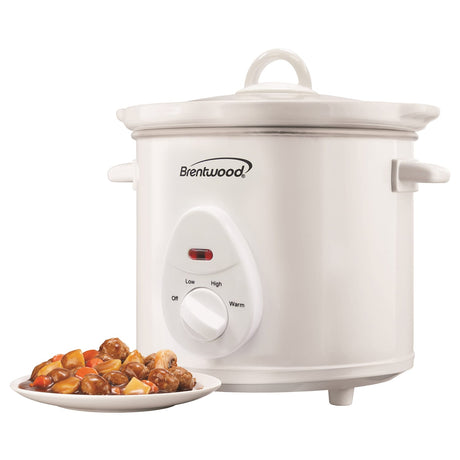 Brentwood 3-Qt. 170-Watt Slow Cooker, White