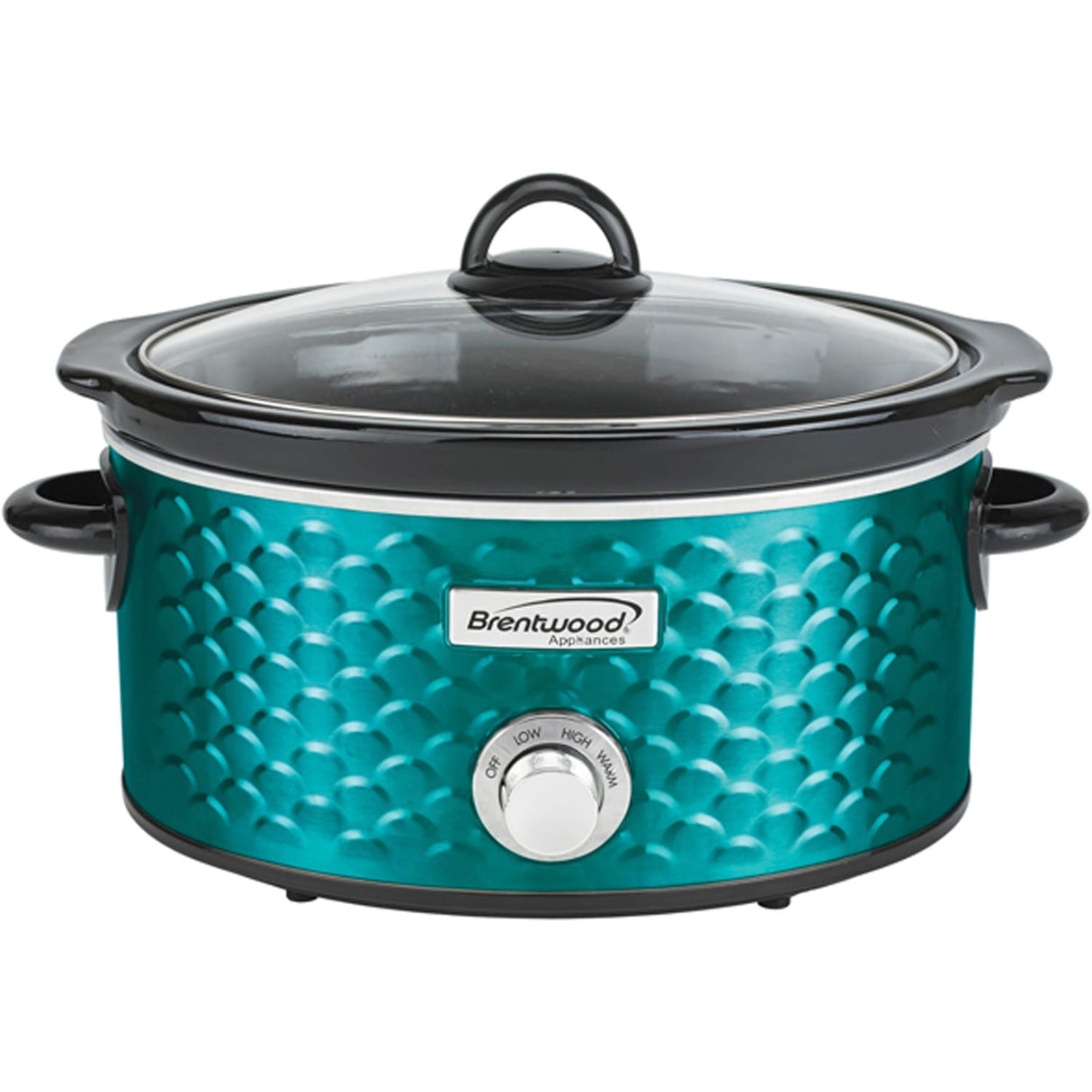 Brentwood 4.5-Quart Scallop Pattern Slow Cooker, Blue