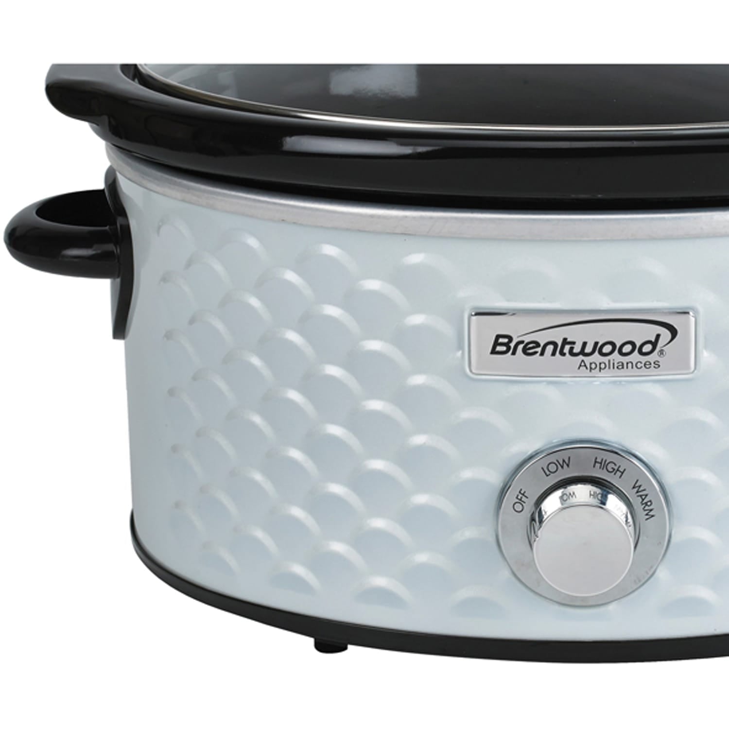 Brentwood 4.5-Quart Scallop Pattern Slow Cooker, White