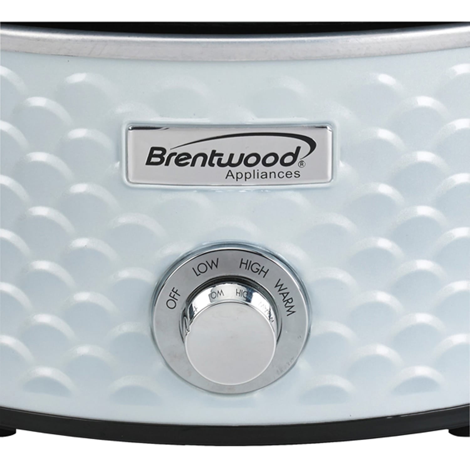 Brentwood 4.5-Quart Scallop Pattern Slow Cooker, White