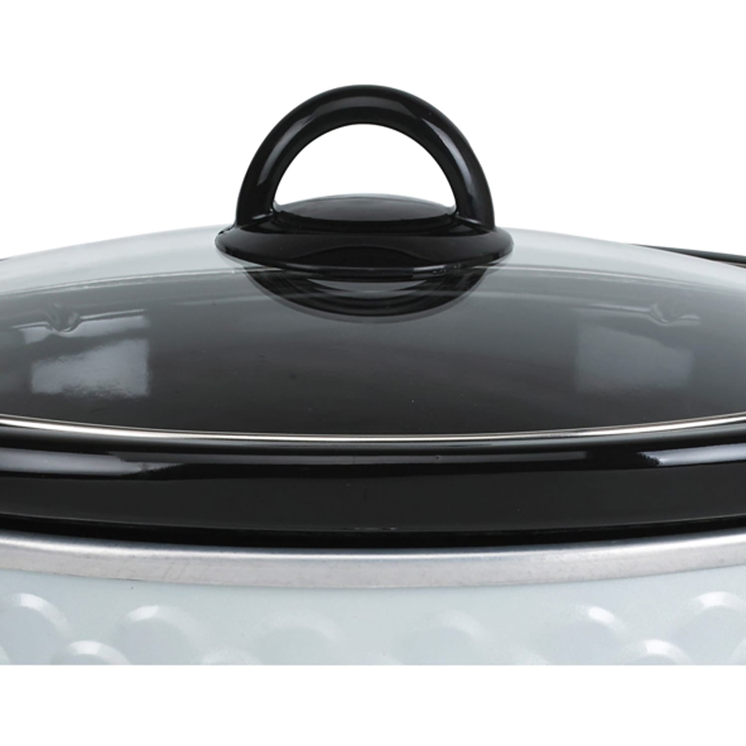 Brentwood 4.5-Quart Scallop Pattern Slow Cooker, White