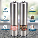 Brentwood Electric Blue LED Stainless Steel Salt and Pepper Adjustable Ceramic Grinders