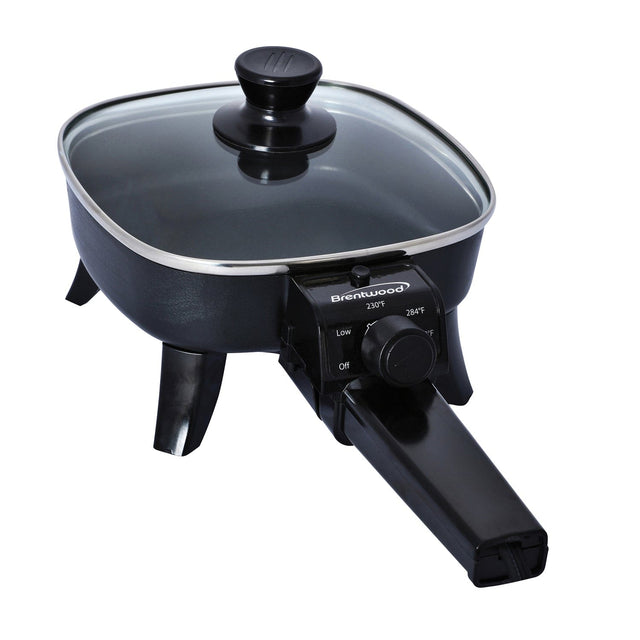 Brentwood 6-In. 600-Watt Nonstick Electric Skillet with Glass Lid