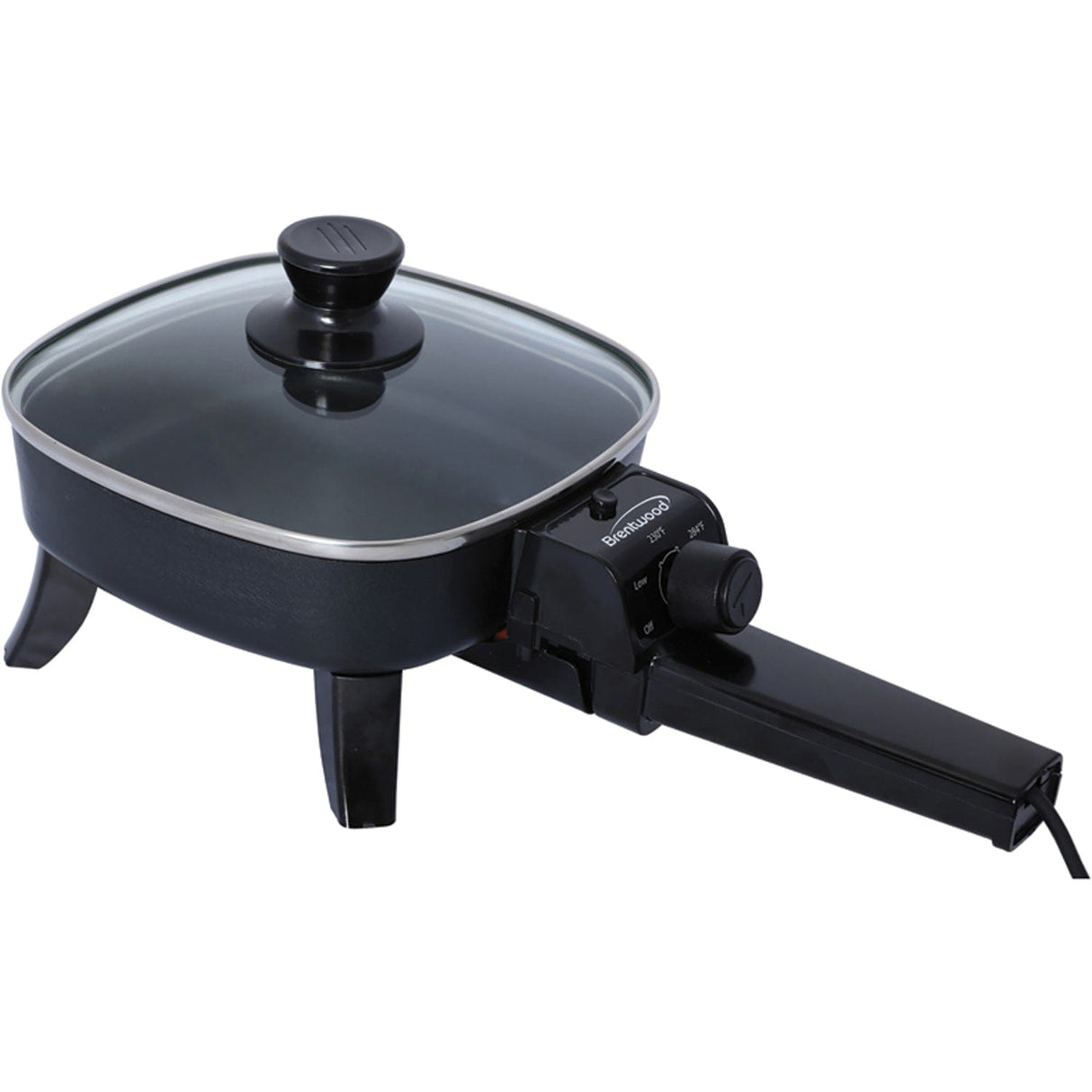 Brentwood 6-In. 600-Watt Nonstick Electric Skillet with Glass Lid