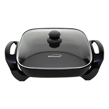 Brentwood 12-In. 1300-Watt Nonstick Electric Skillet with Glass Lid
