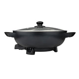 Brentwood 13-Inch Non-Stick Flat-Bottom Electric Wok Skillet with Vented Glass Lid