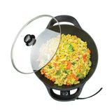 Brentwood 13-Inch Non-Stick Flat-Bottom Electric Wok Skillet with Vented Glass Lid