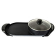 Brentwood 1200-Watt 2-Qt. 2-Sided Electric Hot Pot and 18-In. x 9-In. Korean BBQ Grill with Ceramic Nonstick Coating, Black