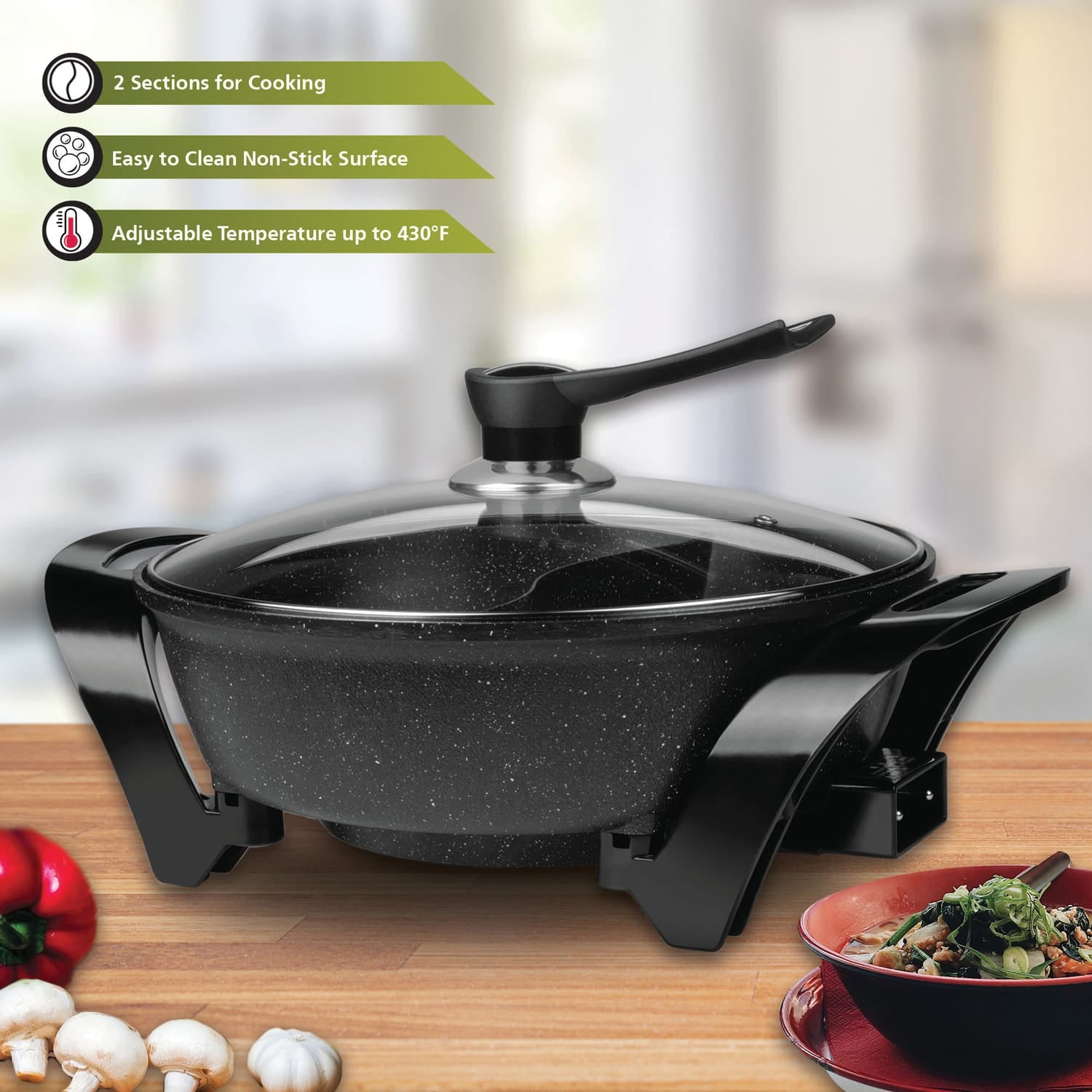 Brentwood 1600-Watt Electric Non-Stick Shabu Shabu Hot Pot