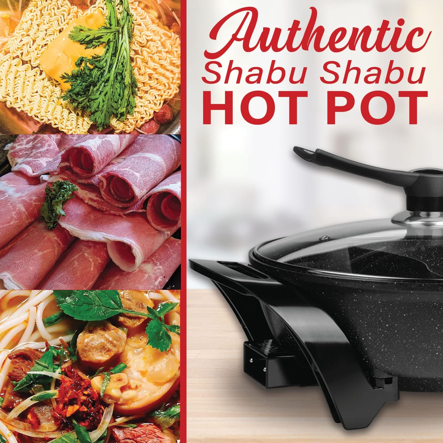 Brentwood 1600-Watt Electric Non-Stick Shabu Shabu Hot Pot