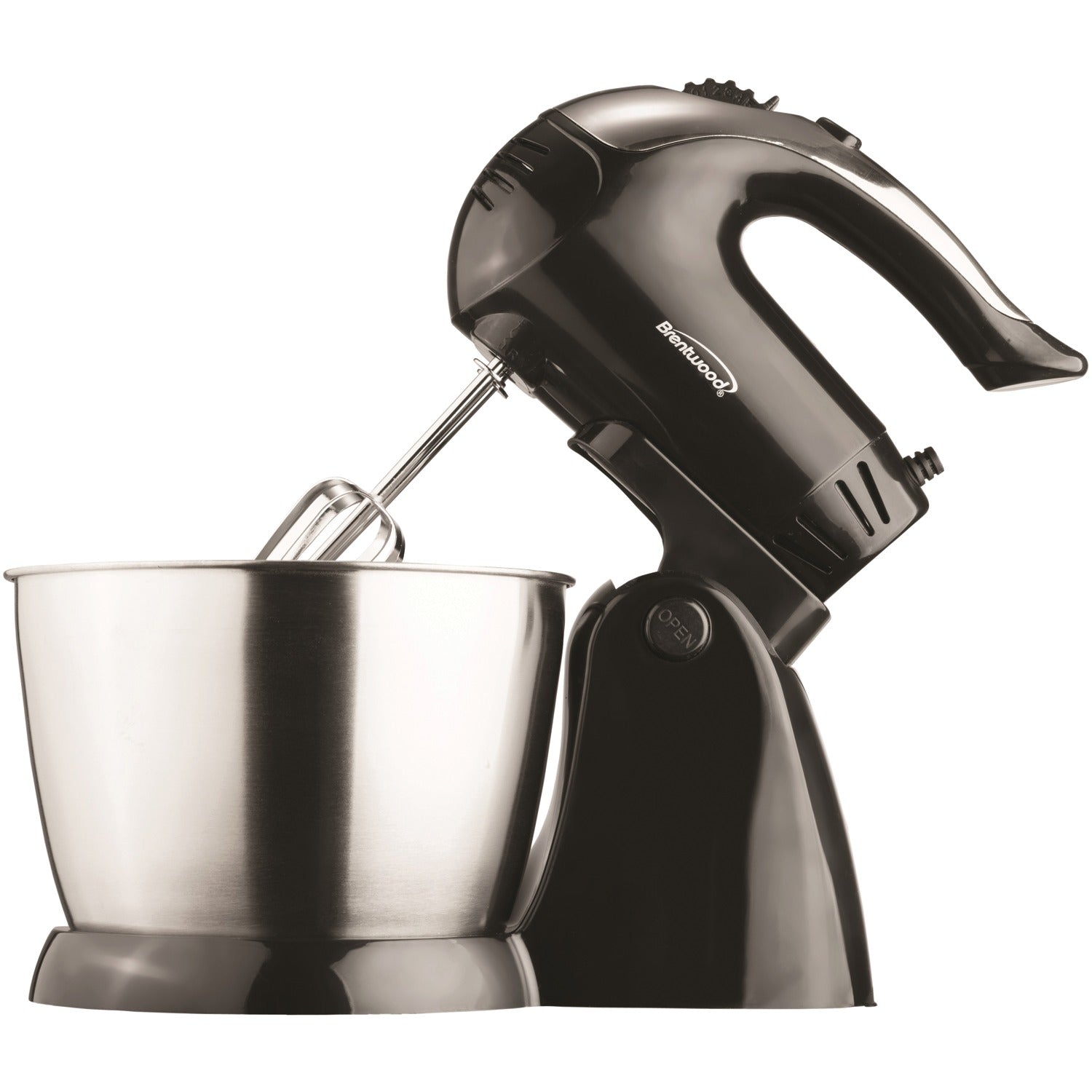 Brentwood 5-Speed + Turbo Electric Stand Mixer with Bowl, Black