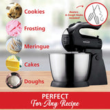 Brentwood 5-Speed + Turbo Electric Stand Mixer with Bowl, Black