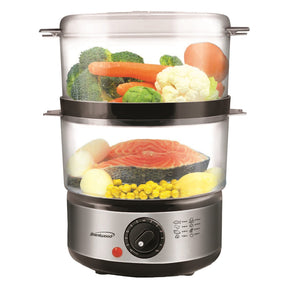 Brentwood 400-Watt 5-Qt. 2-Tier Electric Food Steamer with Steam Trays and Lid