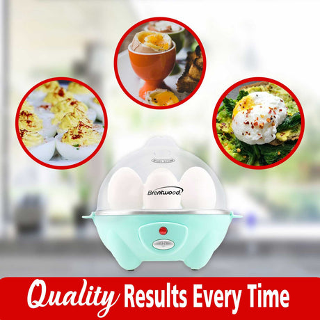 Brentwood Electric Egg Cooker with Auto Shutoff, Blue