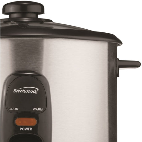 Brentwood 5-Cups Uncooked/10-Cups Cooked Electric Rice Cooker, Stainless Steel