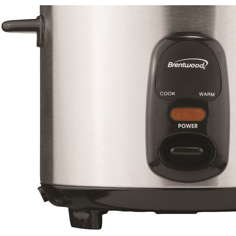 Brentwood 5-Cups Uncooked/10-Cups Cooked Electric Rice Cooker, Stainless Steel