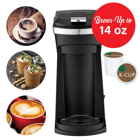 Brentwood 800-Watt Single-Serve Coffee Maker with Reusable Filter Basket for K-Cup Pods and Ground Coffee