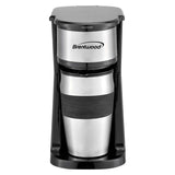 Brentwood 700-Watt Portable Single-Serve Coffee Maker with 14-Oz. Travel Mug