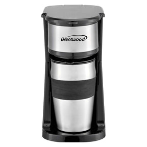Brentwood 700-Watt Portable Single-Serve Coffee Maker with 14-Oz. Travel Mug