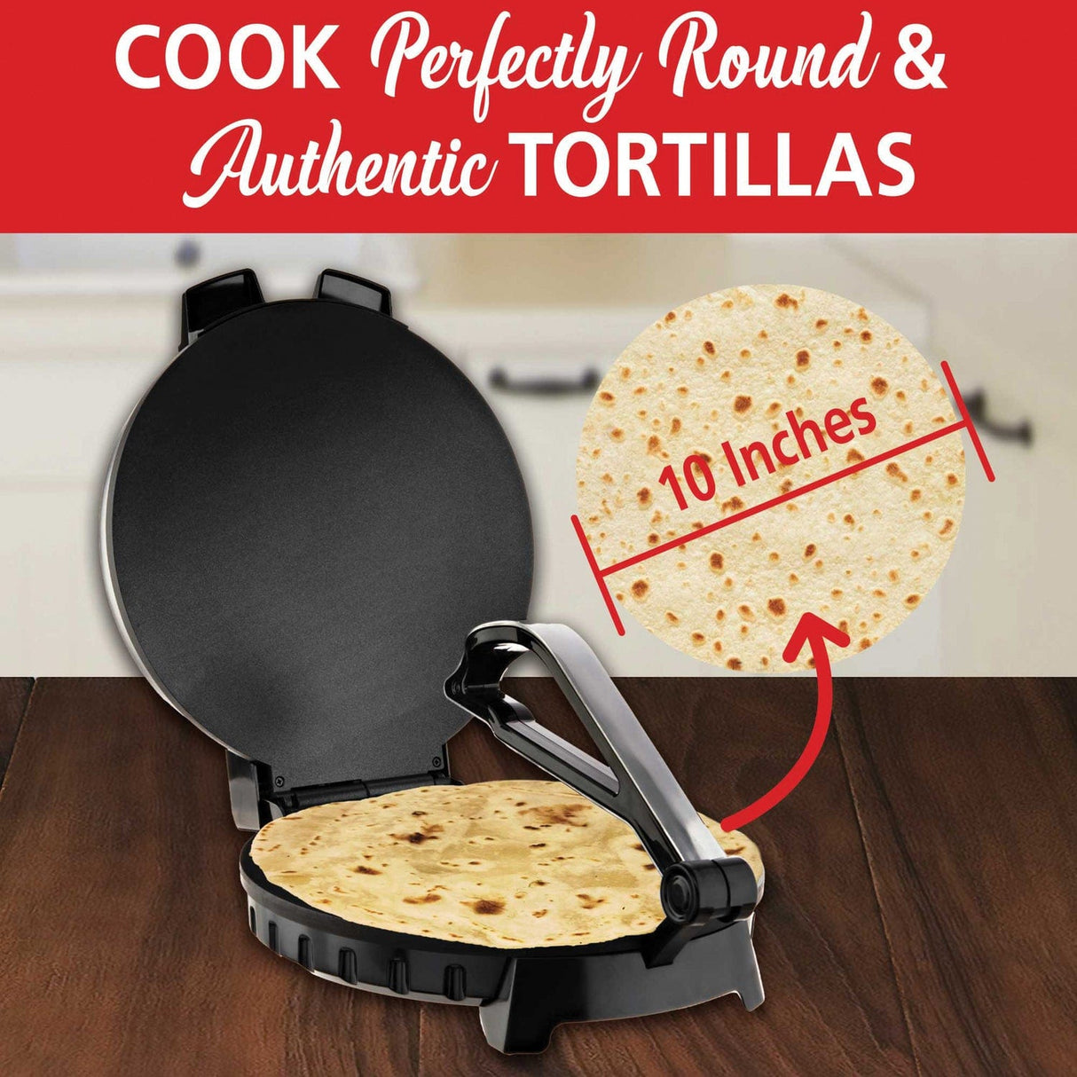 Brentwood Nonstick Electric Tortilla Maker, 10 In.