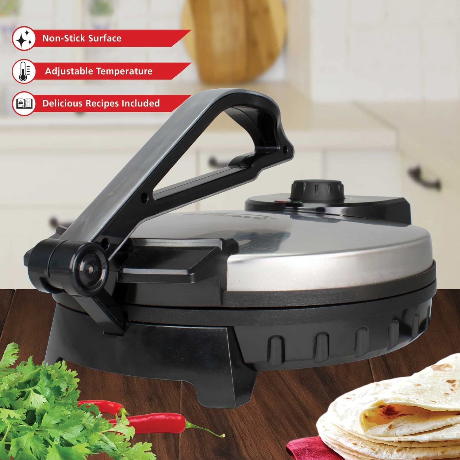 Brentwood 1200-Watt 12-In. Nonstick Electric Tortilla Maker