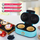 Brentwood Just For Fun 2-Waffle Electric Waffle Bowl Maker, Blue