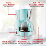 Brentwood 650-Watt 4-Cup Coffee Maker, Blue