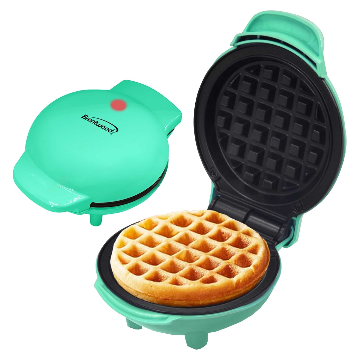 Brentwood 400-Watt 5-In. Non-Stick Mini Waffle Maker, Blue