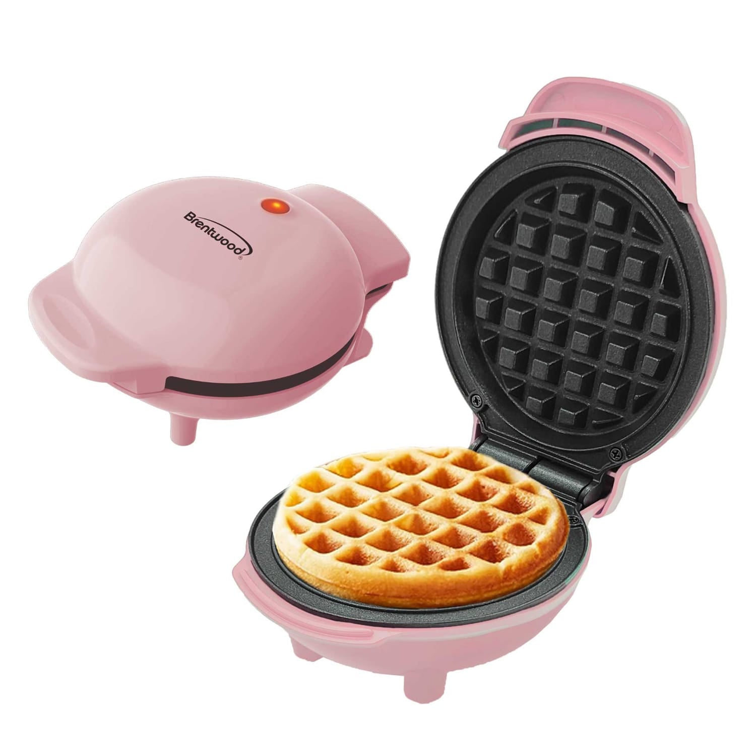 Brentwood 400-Watt 5-In. Nonstick Mini Waffle Maker, Pink