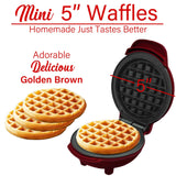 Brentwood 400-Watt 5-In. Non-Stick Mini Waffle Maker, Red