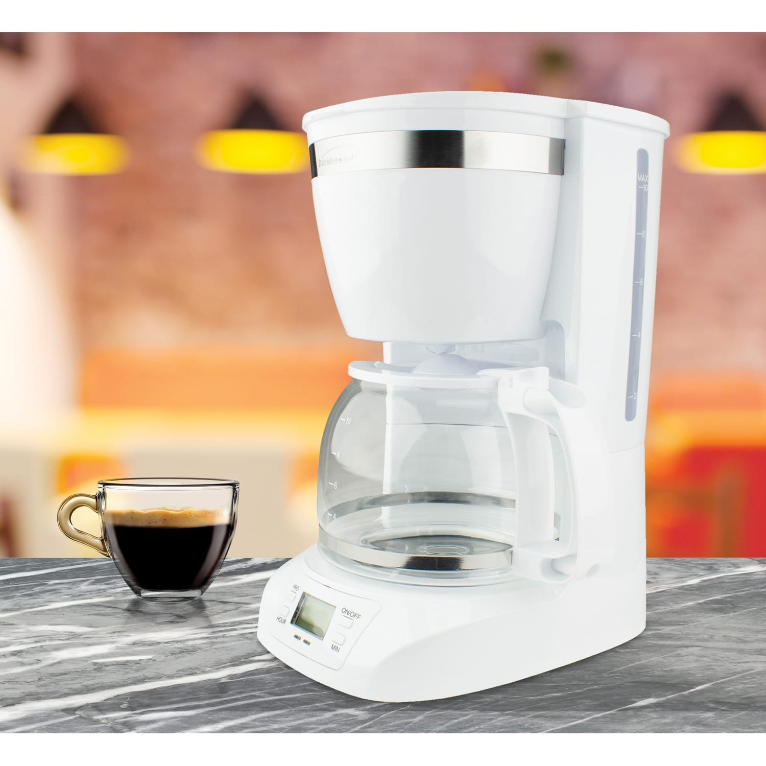 Brentwood 10-Cup Digital Coffee Maker, White
