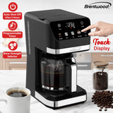 Brentwood 12-Cup 900-Watt Digital Drip Coffee Maker with Touch Display, Brew Strength Selector, and Slow Brew