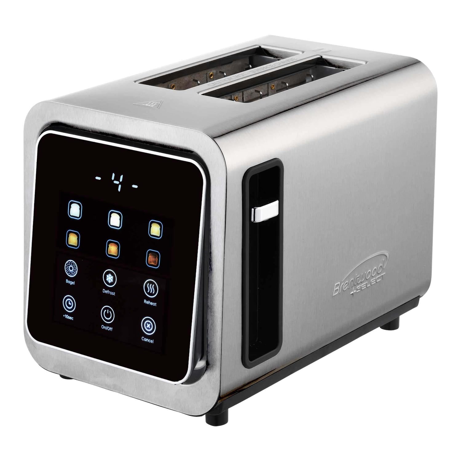 Brentwood 2-Slice 1100-Watt Touch-Screen Digital Toaster with Extra-Wide Slots, Stainless Steel
