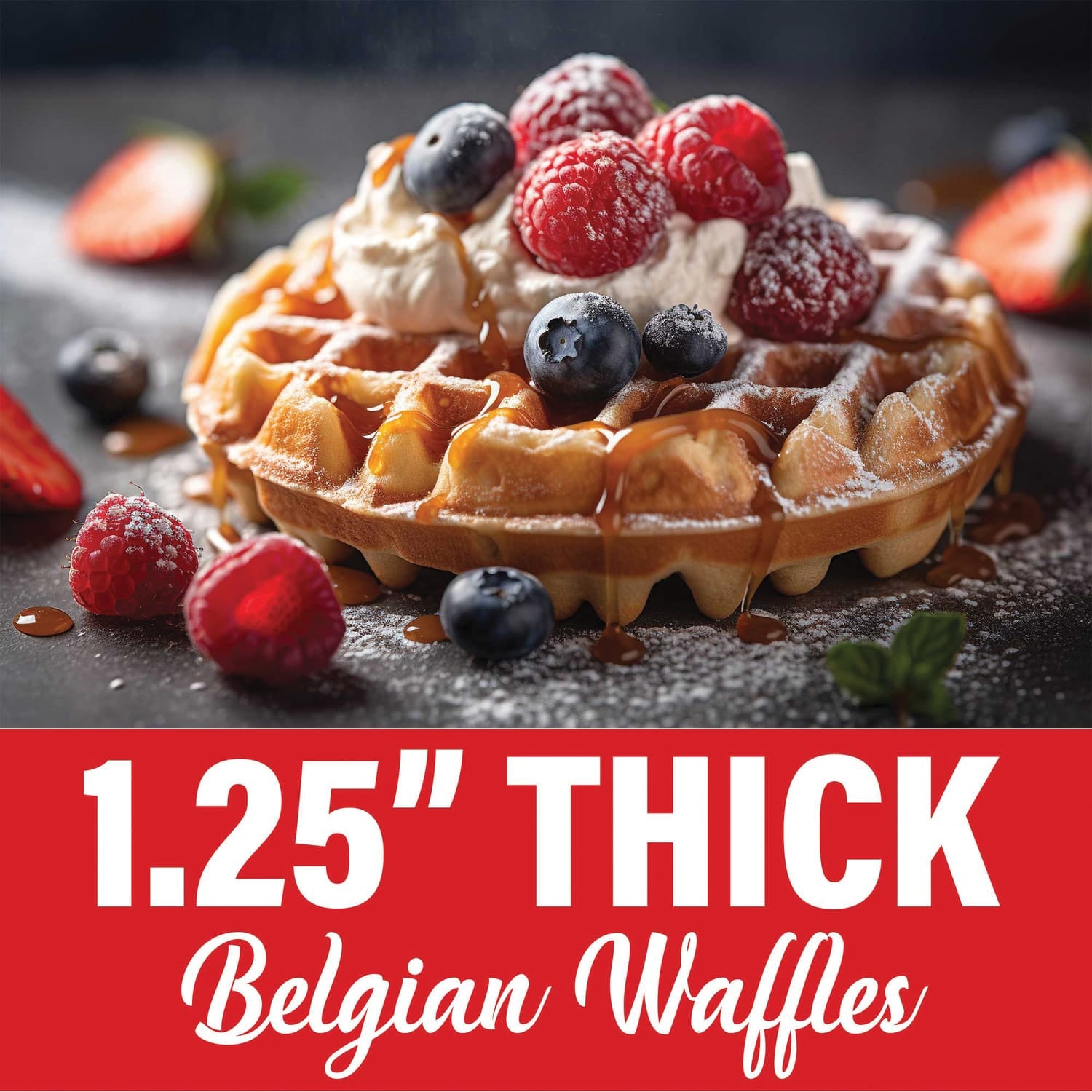 Brentwood TS-231S Electric Belgian Waffle Maker, Silver