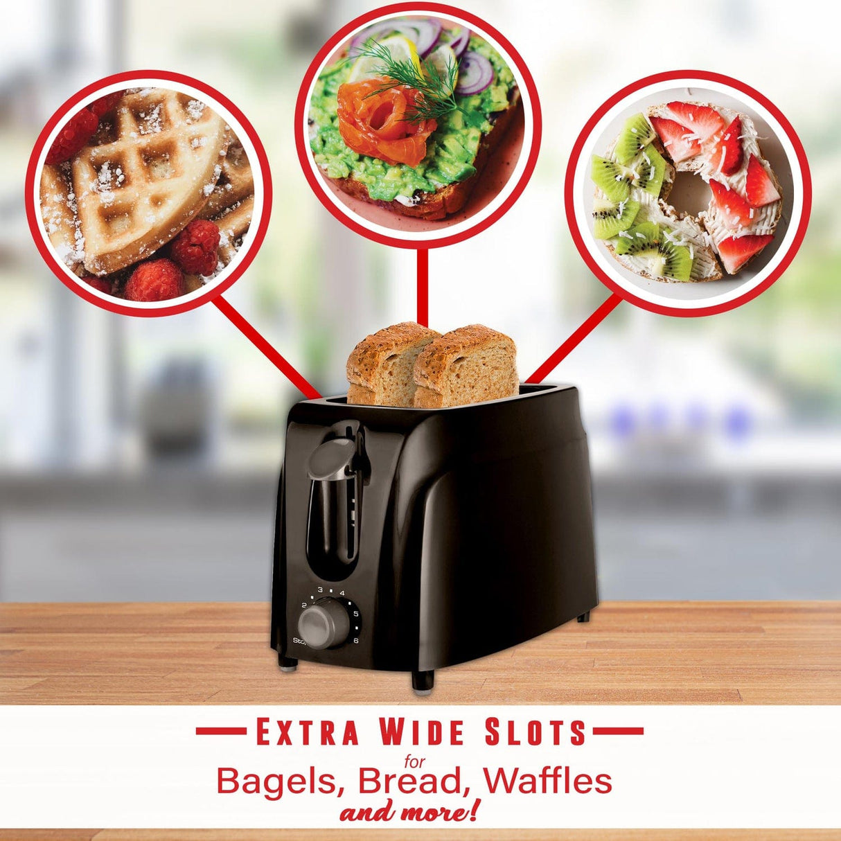 Brentwood Cool-Touch 2-Slice Toaster, Black