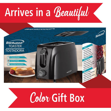 Brentwood Cool-Touch 2-Slice Toaster, Black
