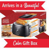 Brentwood Cool-Touch 2-Slice Retro Toaster with Extra-Wide Slots, Black
