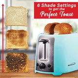 Brentwood Cool-Touch 2-Slice Toaster with Extra-Wide Slots, Blue