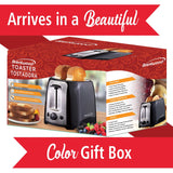 Brentwood 2-Slice Cool-Touch Toaster with Extra-Wide Slots, Black