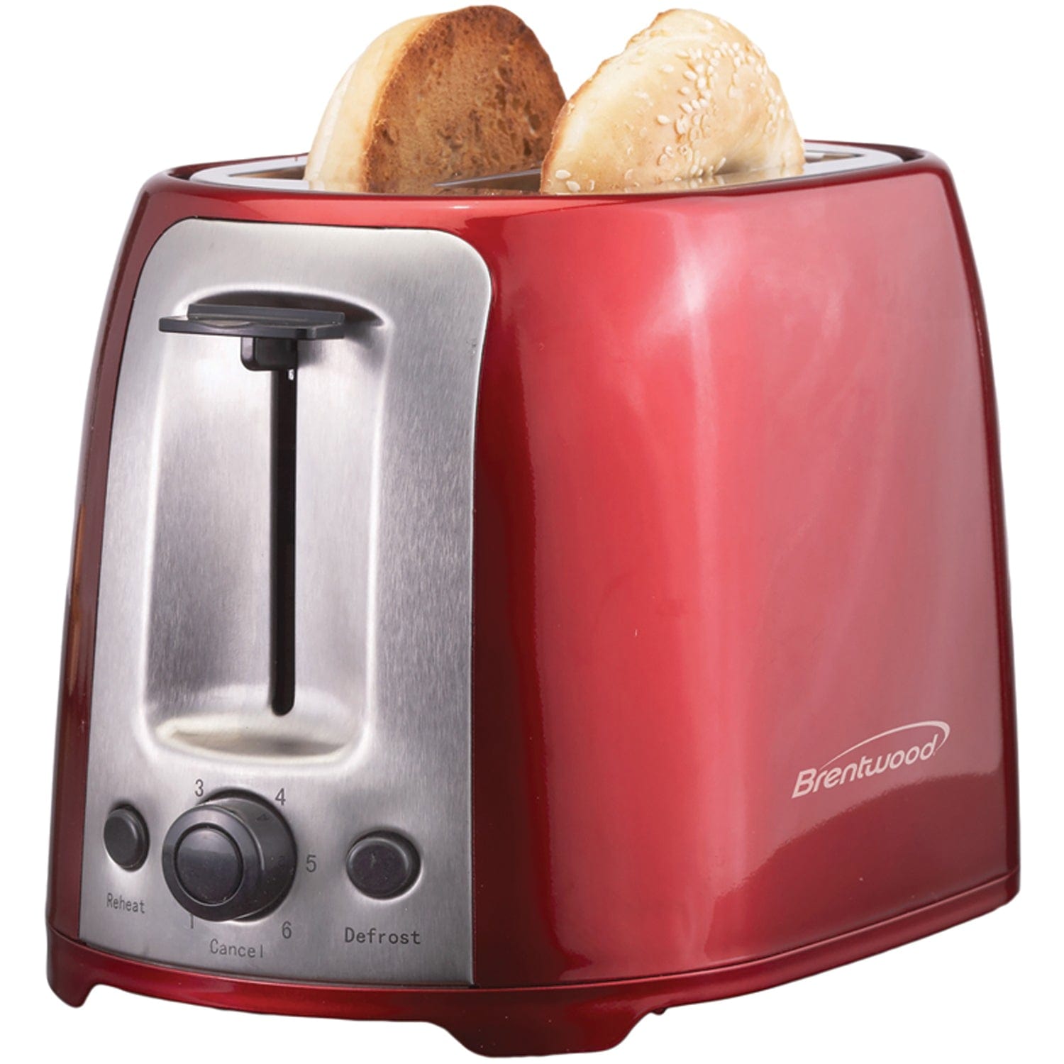 Brentwood 2-Slice Cool-Touch Toaster with Extra-Wide Slots, Red