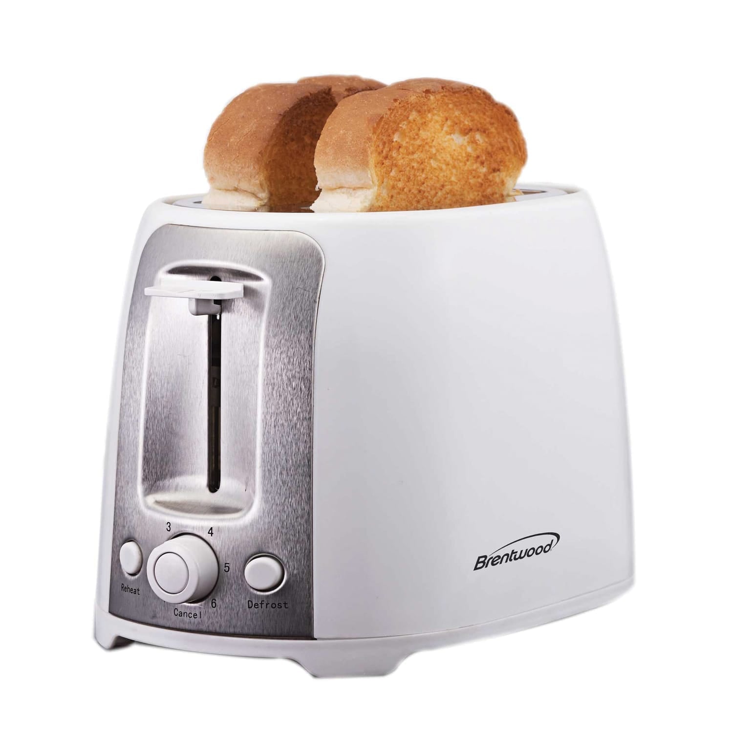 Brentwood 2-Slice Cool-Touch Toaster with Extra-Wide Slots, White