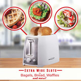 Brentwood 2-Slice Cool-Touch Toaster with Extra-Wide Slots, White