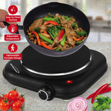 Brentwood Single-Cast-Iron 1100-Watt Countertop Electric Burner Hot Plate with Temperature Control and Power Indicator Light, Black
