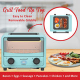 Brentwood 183-Cu. In., 3-L 500-Watt Stainless Steel Mini Toaster Oven, Blue