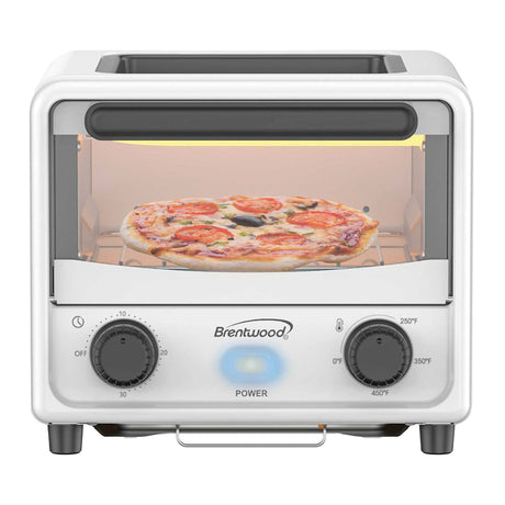 Brentwood 183-Cu. In., 3-L 500-Watt Stainless Steel Mini Toaster Oven, White