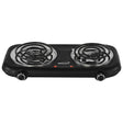 Brentwood Double-Coiled 1100-Watt Countertop Electric Burner with Temperature Control and Power Indicator Light, Black