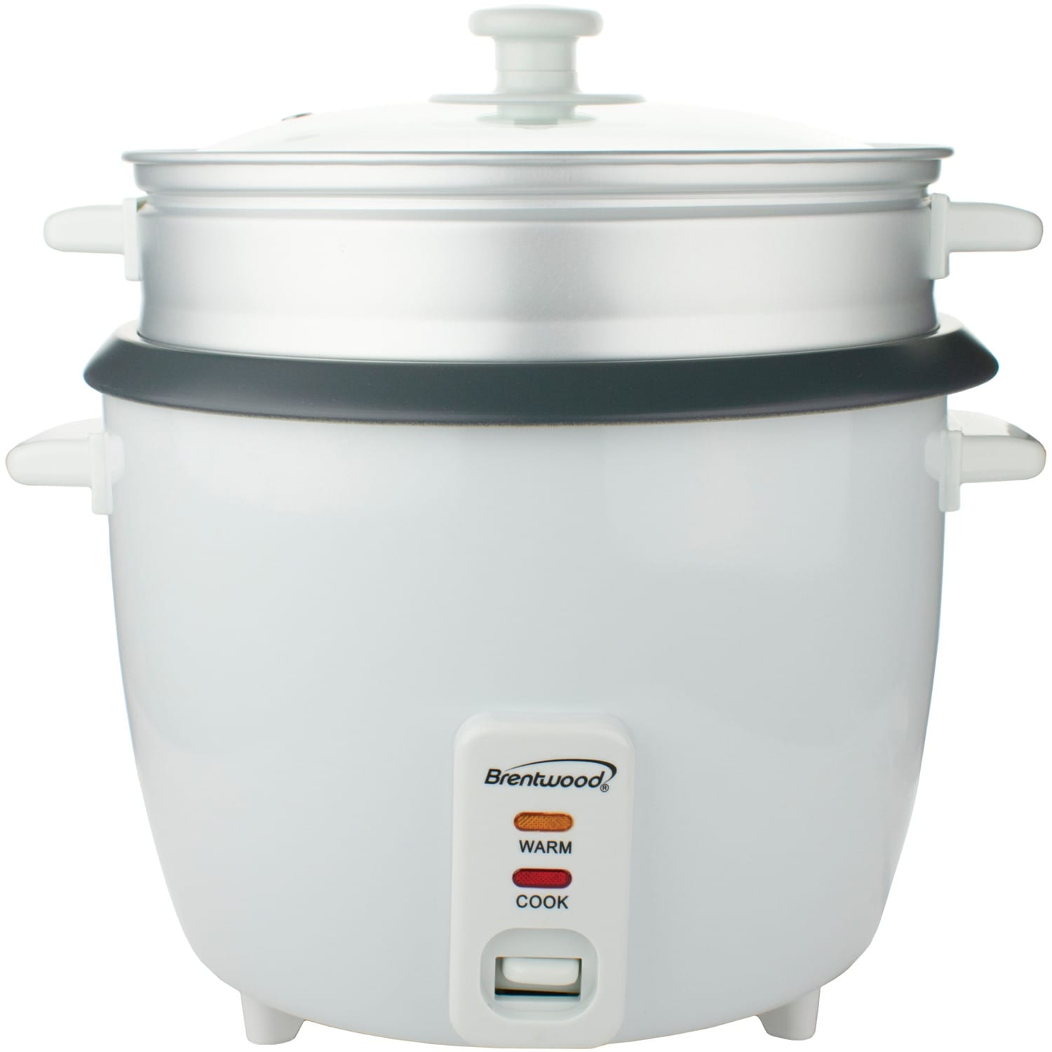 Brentwood 10-Cups Cooked/20-Cups Uncooked Electric Rice Cooker with Steamer, White