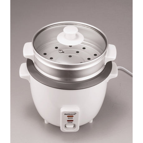 Brentwood 10-Cups Cooked/20-Cups Uncooked Electric Rice Cooker with Steamer, White