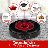 Brentwood Select 1300-Watt 10-In. Countertop Ceramic Glass Cooktop Surface with Single 8-In. Infrared Burner, Black